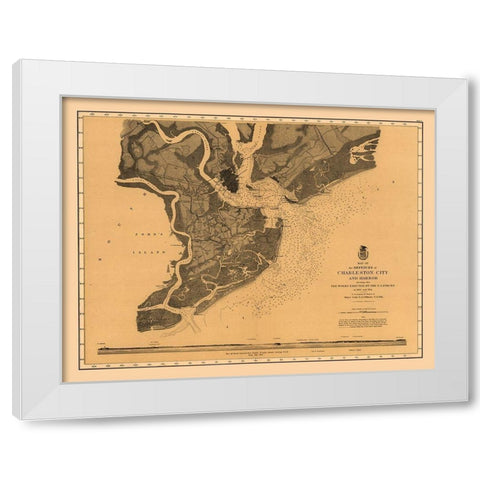 Charleston Defenses - US Army 1860  White Modern Wood Framed Art Print by US Army