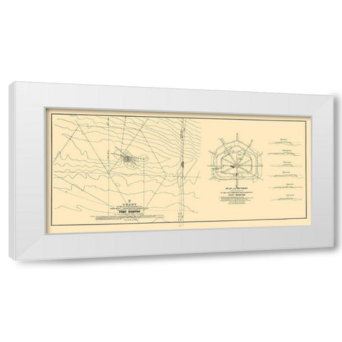 Fort Sumter, Charleston Harbor - Bowen 1835 White Modern Wood Framed Art Print by Bowen