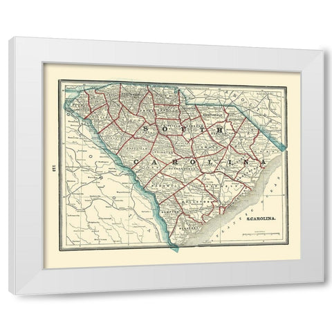 South Carolina - Rathbun 1893 White Modern Wood Framed Art Print by Rathbun