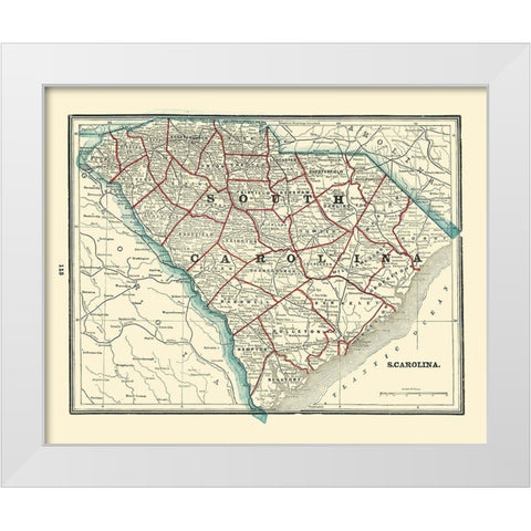 South Carolina - Rathbun 1893 White Modern Wood Framed Art Print by Rathbun