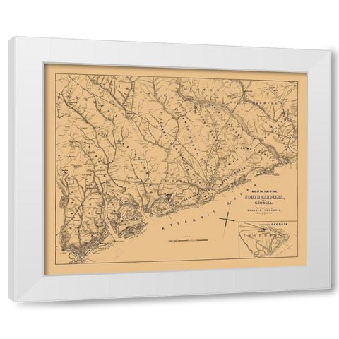 South Carolina - Cogswell 1861  White Modern Wood Framed Art Print by Cogswell