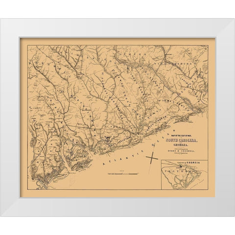 South Carolina - Cogswell 1861  White Modern Wood Framed Art Print by Cogswell