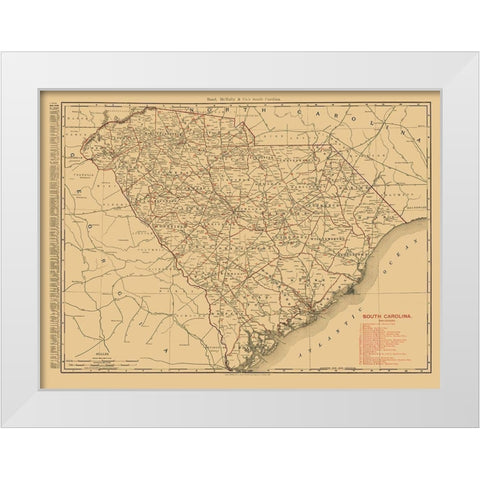 South Carolina -1900 White Modern Wood Framed Art Print by Unknown