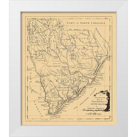 South Carolina -1779 White Modern Wood Framed Art Print by Unknown