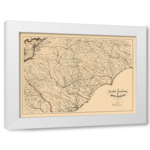 South Carolina - Bache 1865  White Modern Wood Framed Art Print by Bache