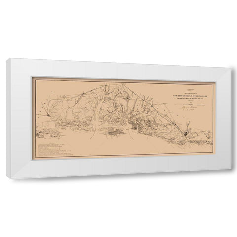 South Carolina Sea Coast - Fillmore 1863  White Modern Wood Framed Art Print by Fillmore