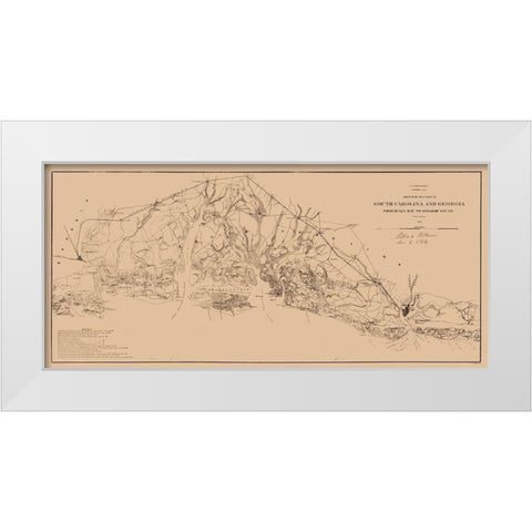 South Carolina Sea Coast - Fillmore 1863  White Modern Wood Framed Art Print by Fillmore
