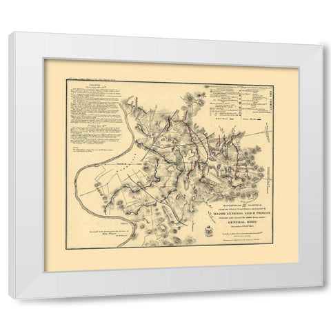 Nashville Tennessee - Peseux 1864  White Modern Wood Framed Art Print by Peseux