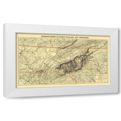 Great Smoky Mountain, Region Tennessee - 1864 White Modern Wood Framed Art Print by Unknown