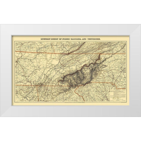 Great Smoky Mountain, Region Tennessee - 1864 White Modern Wood Framed Art Print by Unknown