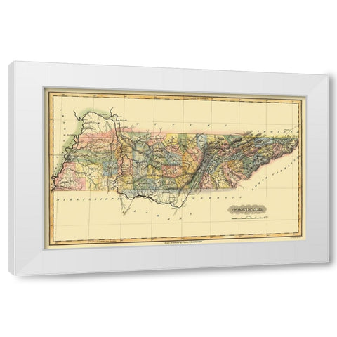 Tennessee - Lucas 1823 White Modern Wood Framed Art Print by Lucas