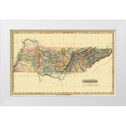 Tennessee - Lucas 1823 White Modern Wood Framed Art Print by Lucas