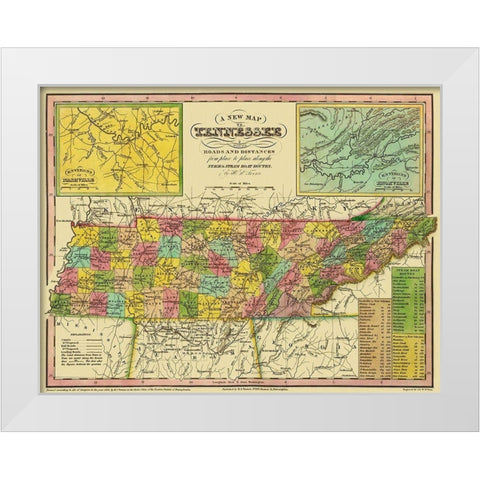 Tennessee - Tanner 1833 White Modern Wood Framed Art Print by Tanner