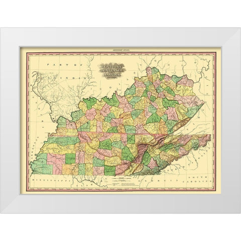 Kentucky, Tennessee, Part of Illinois - Tanner White Modern Wood Framed Art Print by Tanner