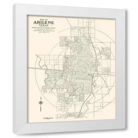 Abilene Texas - Sanborn 1929 White Modern Wood Framed Art Print by Sanborn