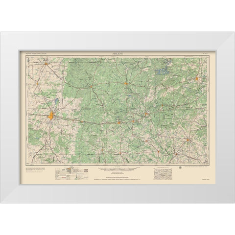 Abilene Texas Quad - USGS 1954 White Modern Wood Framed Art Print by USGS