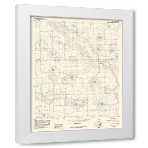 South West Abernathy Texas Quad - USGS 1985 White Modern Wood Framed Art Print by USGS