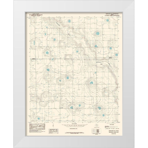 South West Abernathy Texas Quad - USGS 1985 White Modern Wood Framed Art Print by USGS