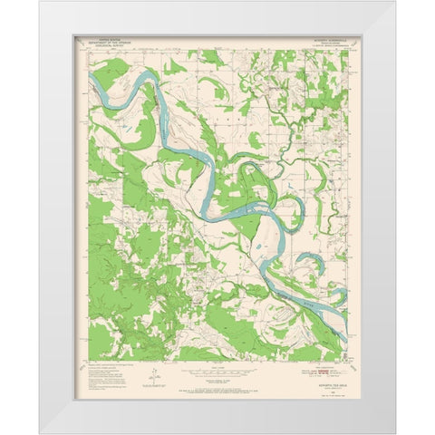 Acworth Texas Quad - USGS 1950 White Modern Wood Framed Art Print by USGS