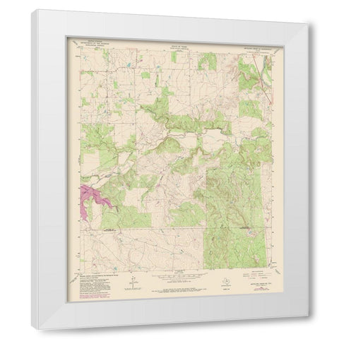 North East Antelope Creek Texas Quad - USGS 1962 White Modern Wood Framed Art Print by USGS