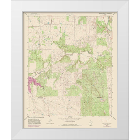 North East Antelope Creek Texas Quad - USGS 1962 White Modern Wood Framed Art Print by USGS