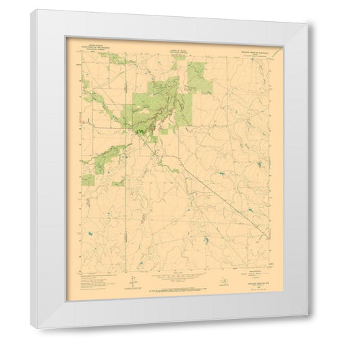 South West Antelope Creek Texas Quad - USGS 1962 White Modern Wood Framed Art Print by USGS