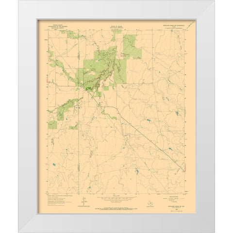South West Antelope Creek Texas Quad - USGS 1962 White Modern Wood Framed Art Print by USGS