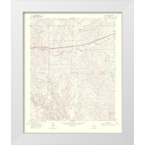 Alanreed Texas Quad - USGS 1967 White Modern Wood Framed Art Print by USGS