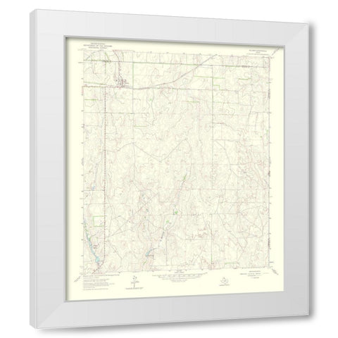 Allison Texas Quad - USGS 1965 White Modern Wood Framed Art Print by USGS