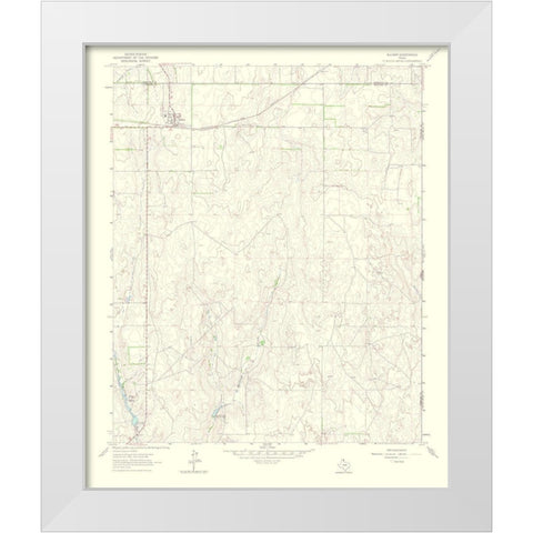 Allison Texas Quad - USGS 1965 White Modern Wood Framed Art Print by USGS