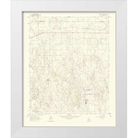 Allison Southwest Texas Quad - USGS 1969 White Modern Wood Framed Art Print by USGS