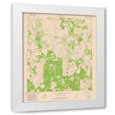 Antelope Texas Quad - USGS 1964 White Modern Wood Framed Art Print by USGS