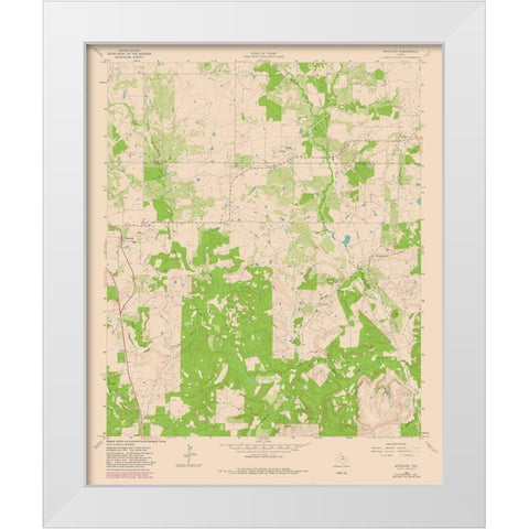 Antelope Texas Quad - USGS 1964 White Modern Wood Framed Art Print by USGS