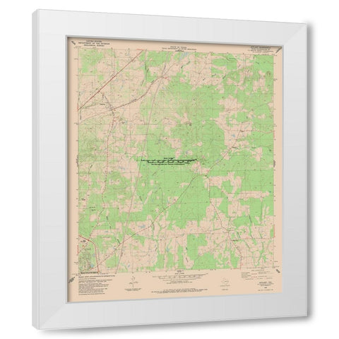 Appleby Texas Quad - USGS 1983 White Modern Wood Framed Art Print by USGS