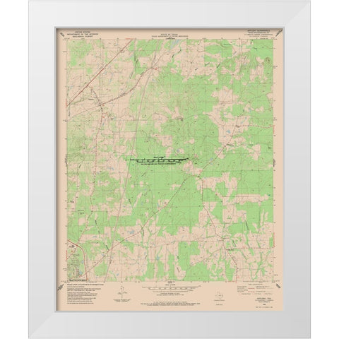 Appleby Texas Quad - USGS 1983 White Modern Wood Framed Art Print by USGS
