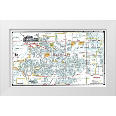 Arlington Texas - Ashburn 1960 White Modern Wood Framed Art Print by Ashburn
