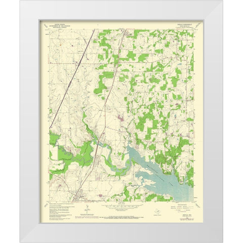 Argyle Texas Quad - USGS 1960 White Modern Wood Framed Art Print by USGS