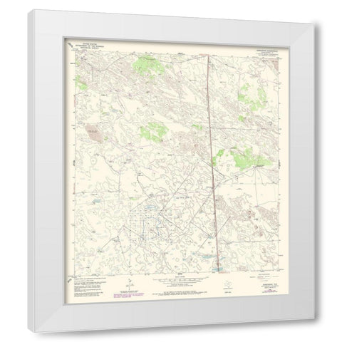 Armstrong Texas Quad - USGS 1956 White Modern Wood Framed Art Print by USGS