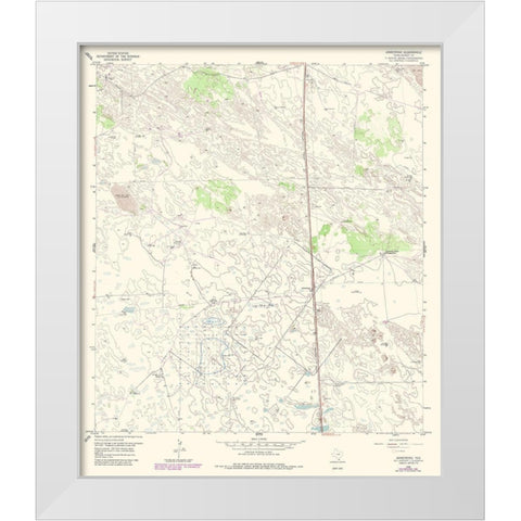 Armstrong Texas Quad - USGS 1956 White Modern Wood Framed Art Print by USGS