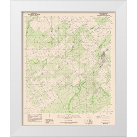 Asherton Texas Quad - USGS 1982 White Modern Wood Framed Art Print by USGS