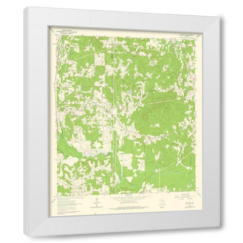 Ashland Texas Quad - USGS 1962 White Modern Wood Framed Art Print by USGS