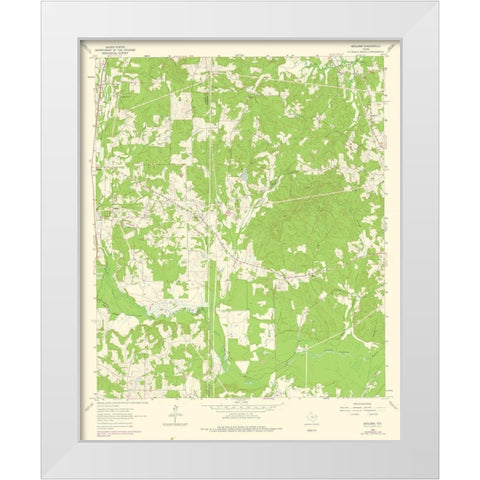 Ashland Texas Quad - USGS 1962 White Modern Wood Framed Art Print by USGS