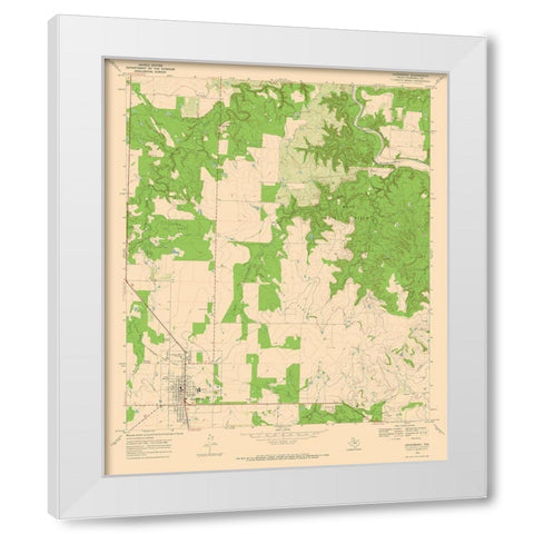 Aspermont Texas Quad - USGS 1968 White Modern Wood Framed Art Print by USGS