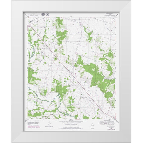 Ater Texas Quad - USGS 1955 White Modern Wood Framed Art Print by USGS