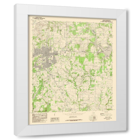 Athens Texas Quad - USGS 1984 White Modern Wood Framed Art Print by USGS