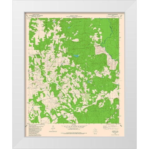 Augusta Texas Quad - USGS 1982 White Modern Wood Framed Art Print by USGS