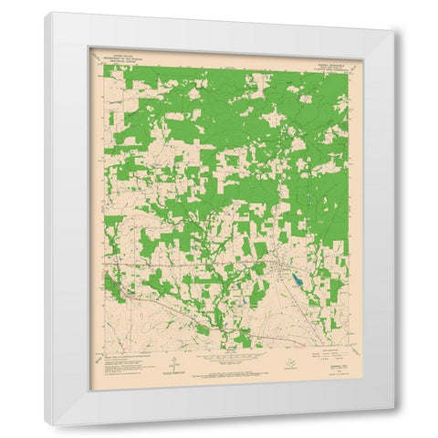 Bagwell Texas Quad - USGS 1964 White Modern Wood Framed Art Print by USGS