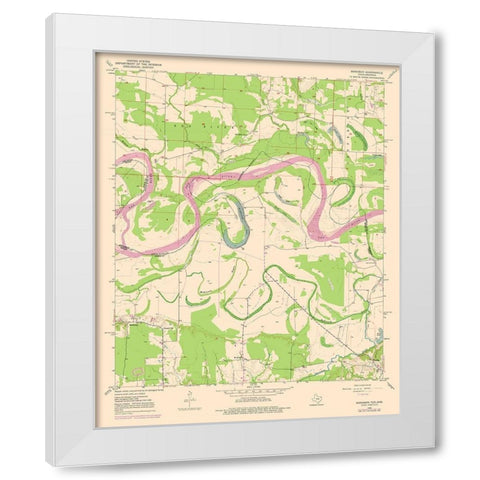 Barkman Texas Quad - USGS 1950 White Modern Wood Framed Art Print by USGS