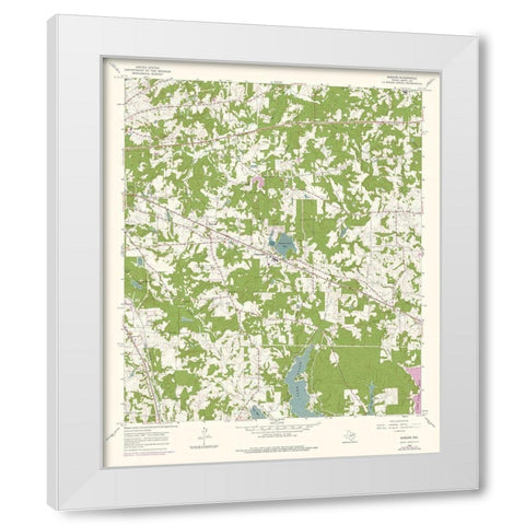 Bascom Texas Quad - USGS 1966 White Modern Wood Framed Art Print by USGS