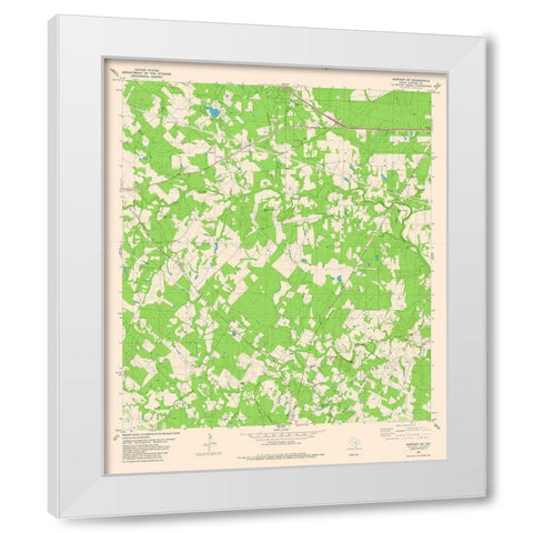 South West Bastrop Quad - USGS 1982 White Modern Wood Framed Art Print by USGS